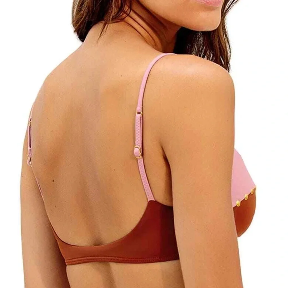 VIX Color Block Studded Bikini top D(fits L-XL)